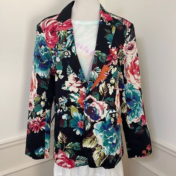 NWT Men’s formal flowered, slim fit jacket by Allegra K size men’s medium - Picture 3 of 10